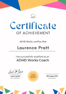 ADHD Works Certificate screenshot